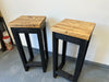 2er Set handgefertigte Barhocker im Industriestil