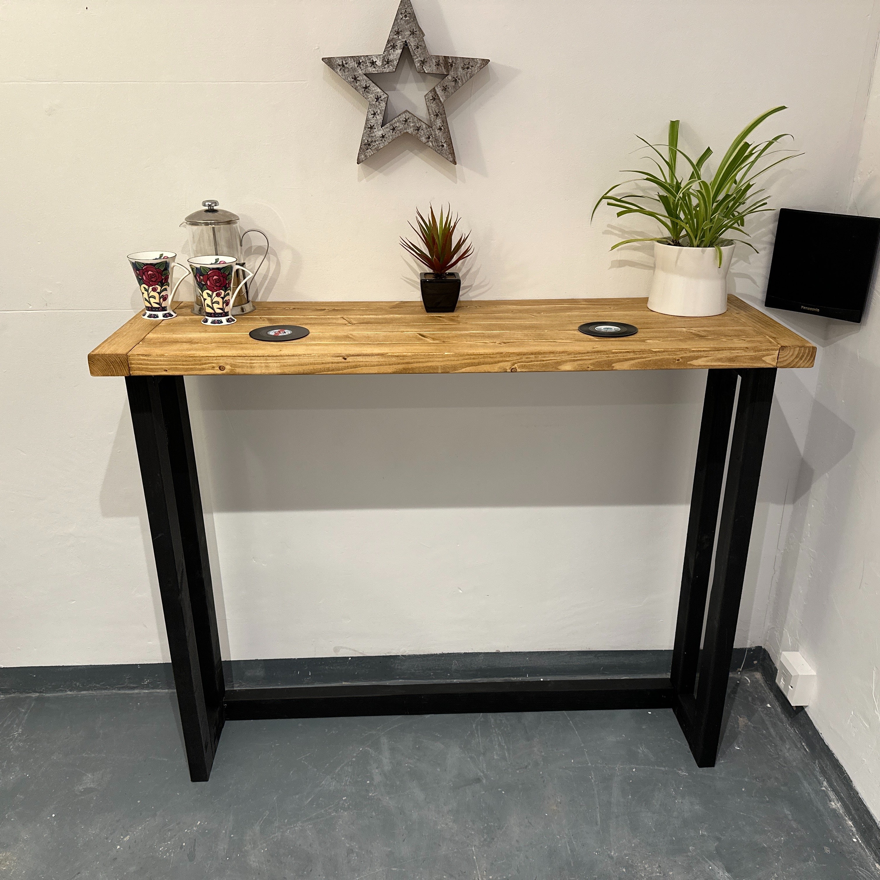 Industrial Style Breakfast Bar - Dark Oak - Shop Online at OnlineBars