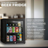 50 Litre Drinks Glass Door Fridge - Black