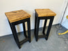 2er Set handgefertigte Barhocker im Industriestil