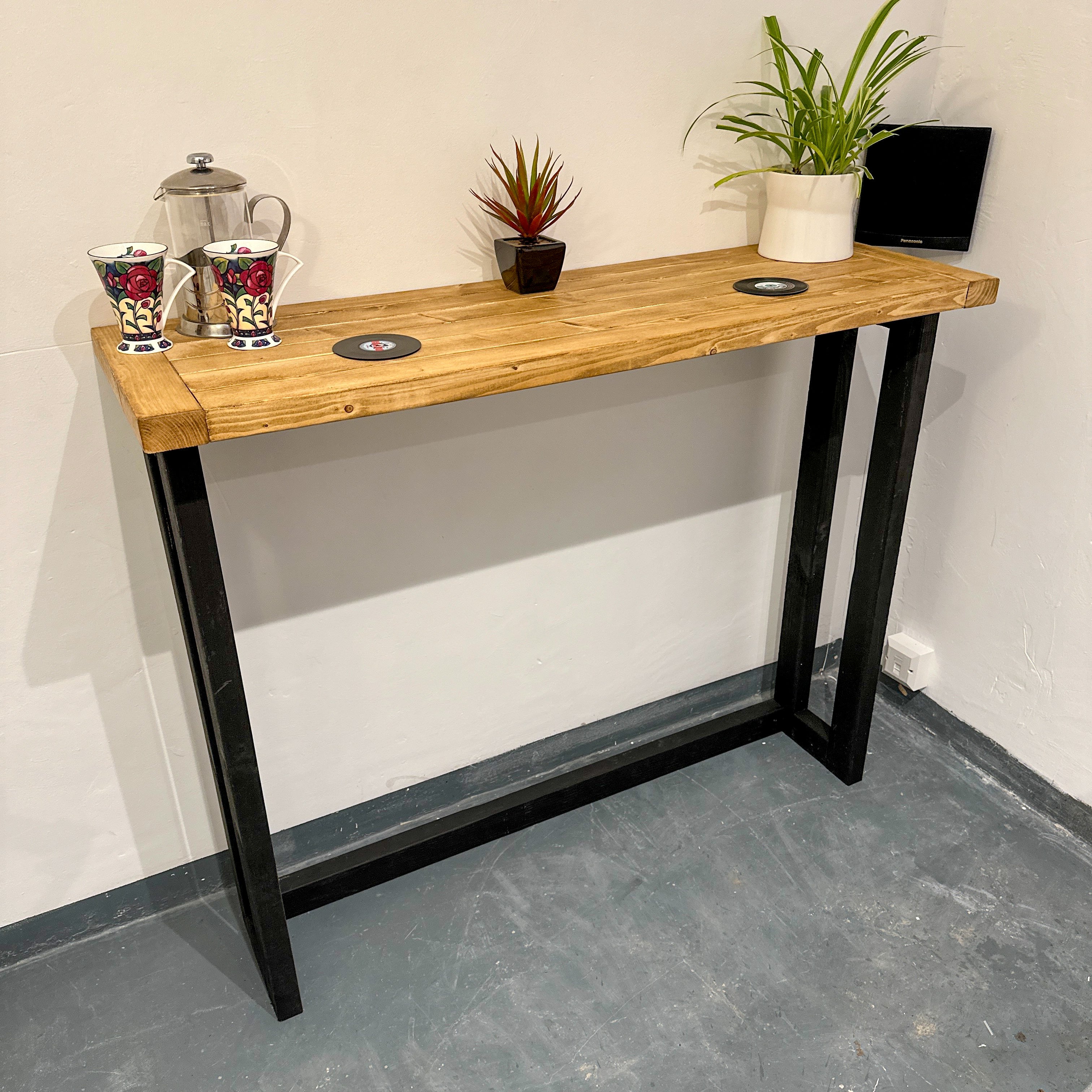 Industrial Style Breakfast Bar - Dark Oak - Shop Online at OnlineBars