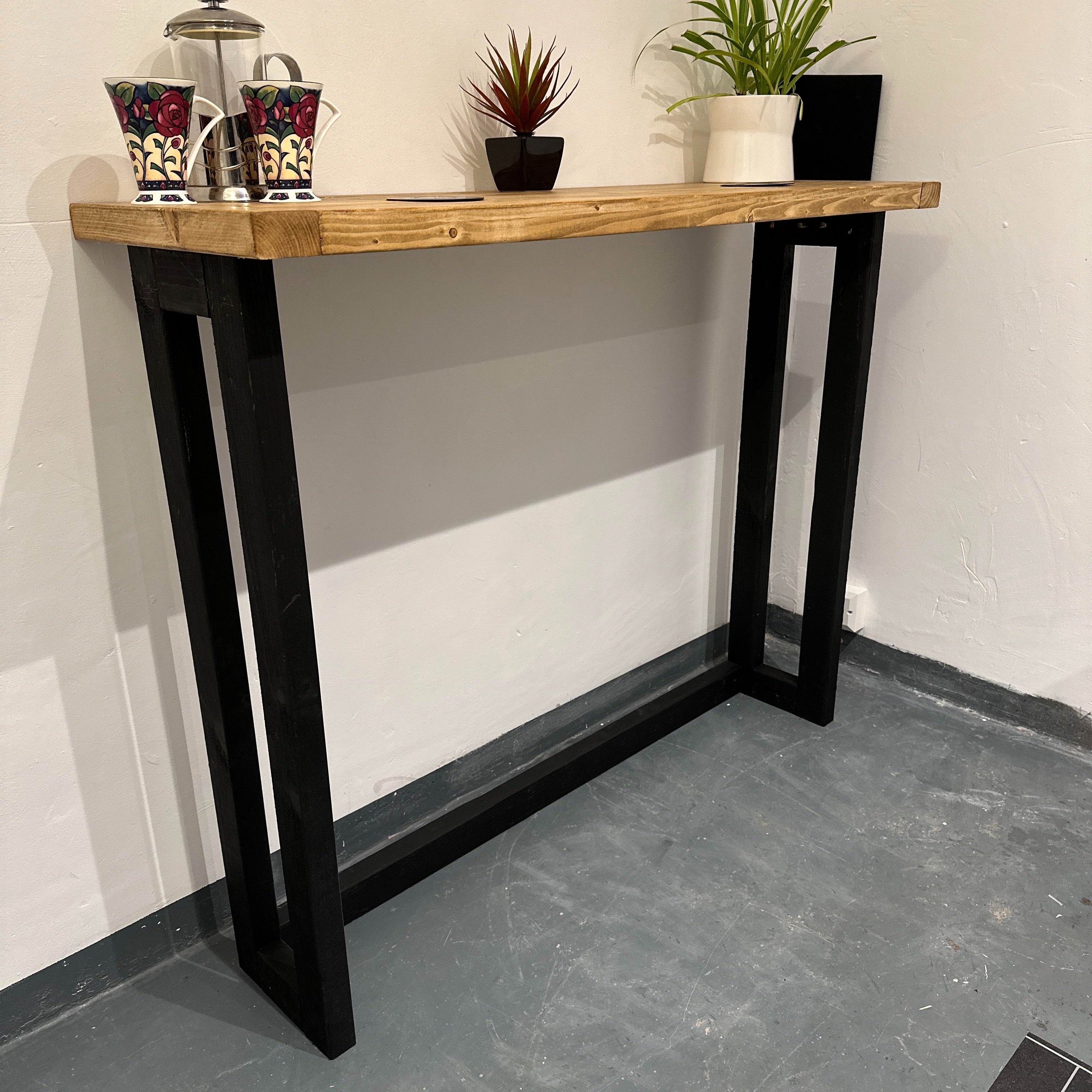 Industrial Style Breakfast Bar - Dark Oak - Shop Online at OnlineBars