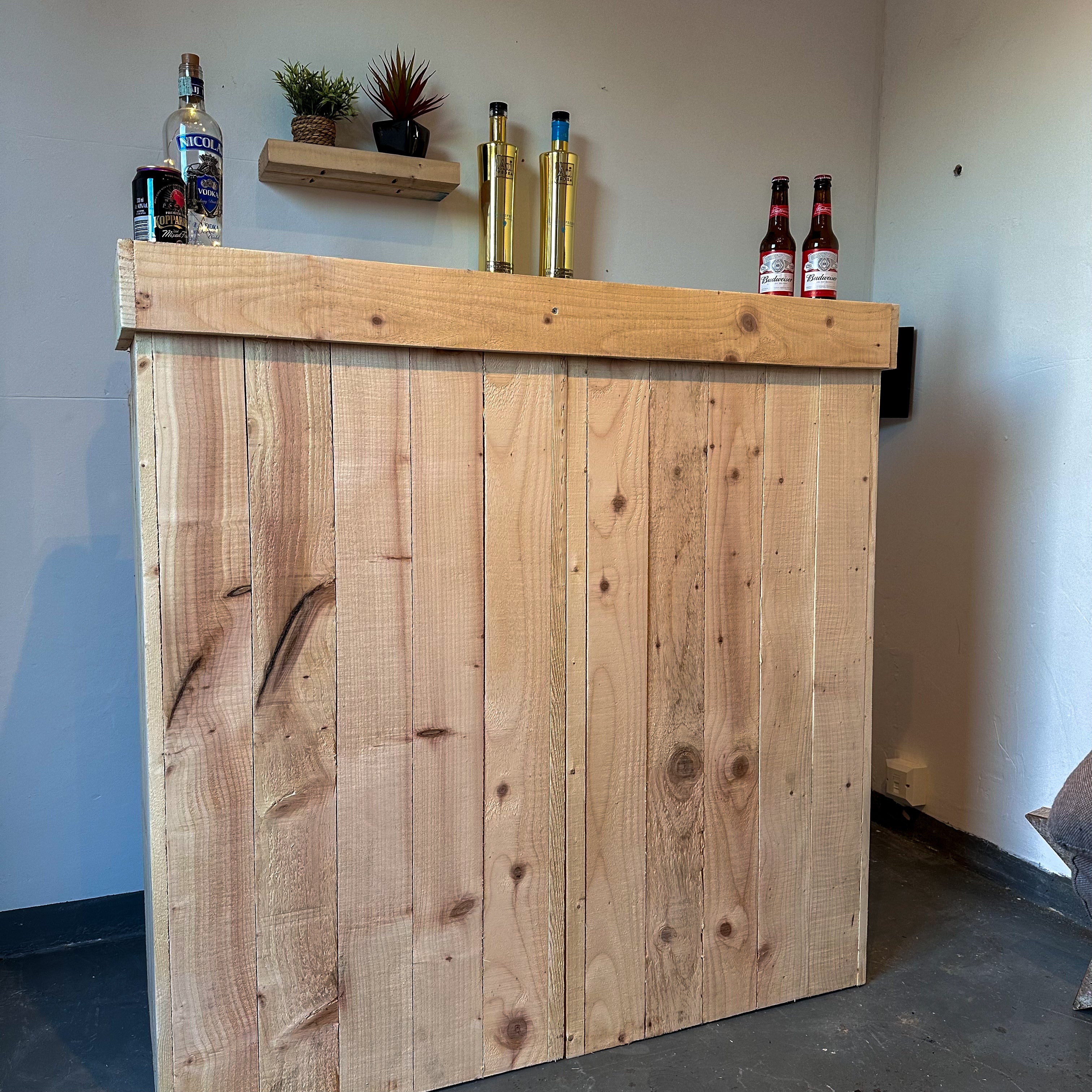 Rustic Wooden Serving Bar - Shop Online at OnlineBars