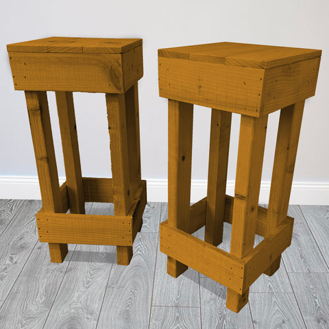 Set of 2 Rustic Wooden Bar Stools Shop Rustic Barware PorterBars OnlineBars