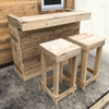 Rustic Wooden Bar & Bar Stools Set - Includes LED's-Bar Table-ReclaimedBarware-Natural-PorterBars