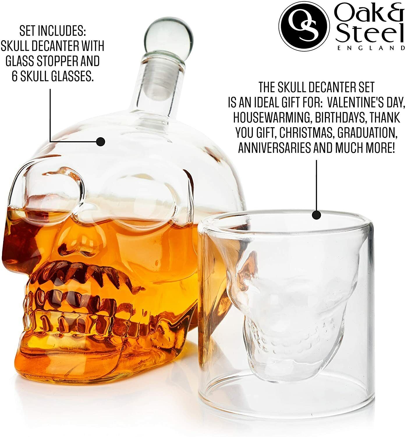 Skull Whiskey Decanter Gift Set