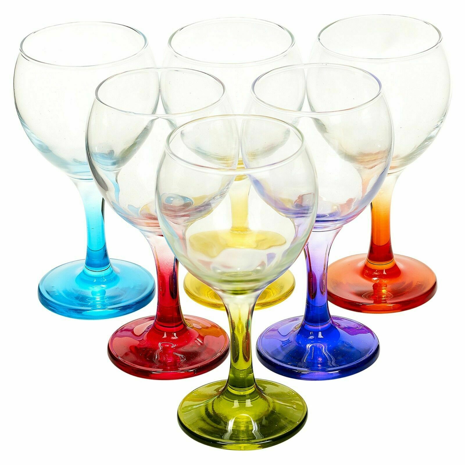 Cocktail Coloured Stem Wine Glasses Red White Wedding Dinner Party