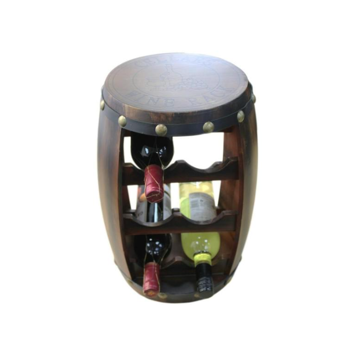 Wine Barrel Wine Rack 6 Bottle Wooden Wine Rack Table Top Wine Rack