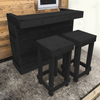 Rustic Wooden Bar & Bar Stools Set - Includes LED's-Bar Table-ReclaimedBarware-Black-PorterBars