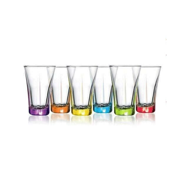 Coloured Vodka Liquor Shot Glasses Set Of 6