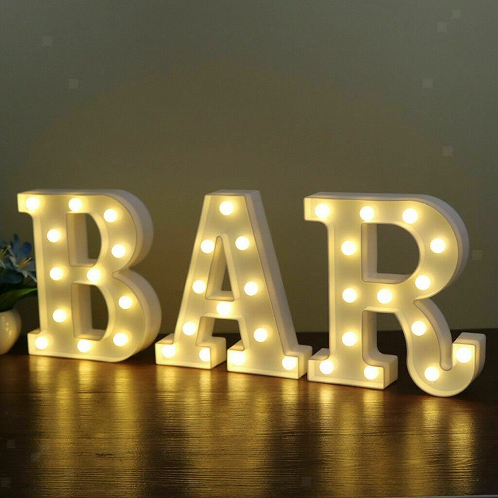 LED Light Bar Sign, Set of 3 Letters