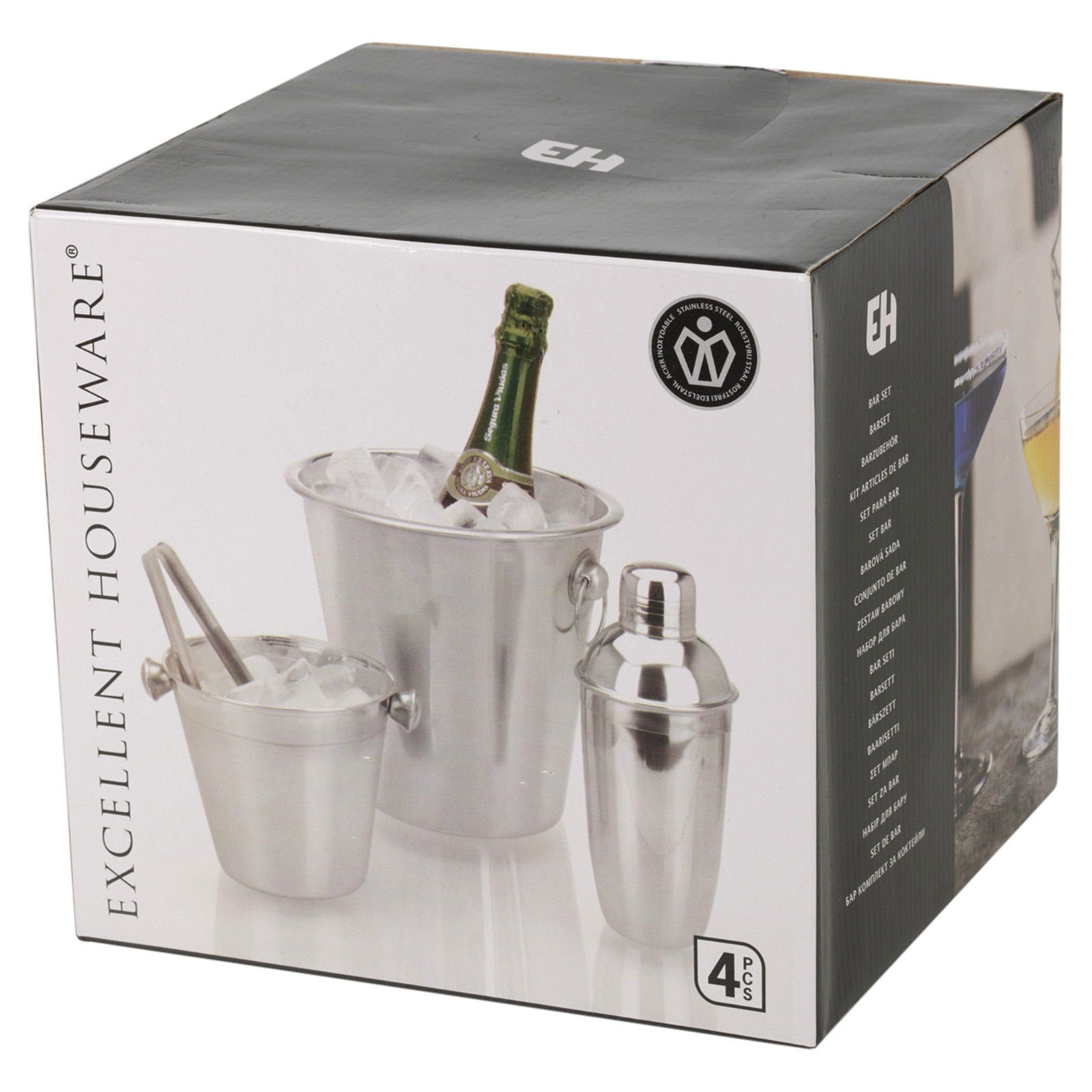 Products Ice Bucket & Ice Tongs with Shaker Set Drinks Mixer - Stainless Steel