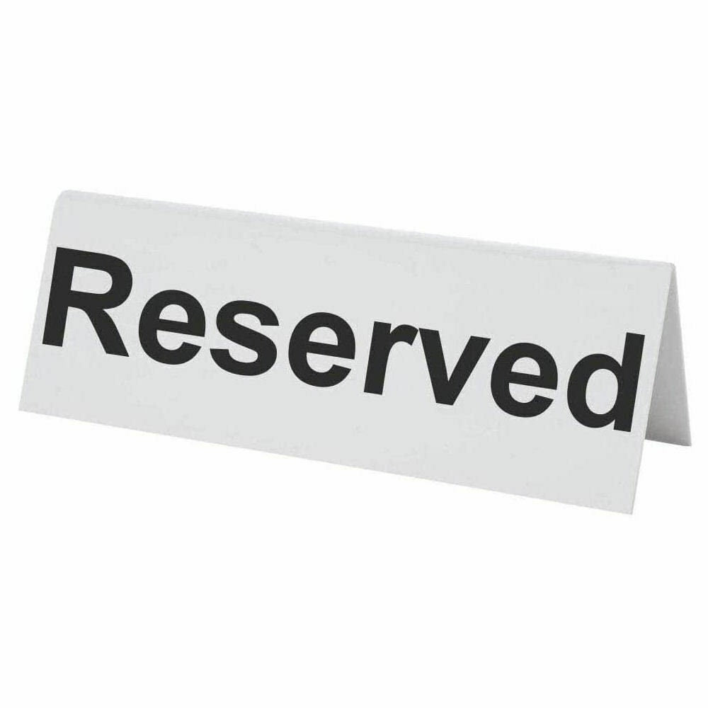 Flexible Plastic Reserved Table Sign - Tabletop Restaurant Cafe Bar