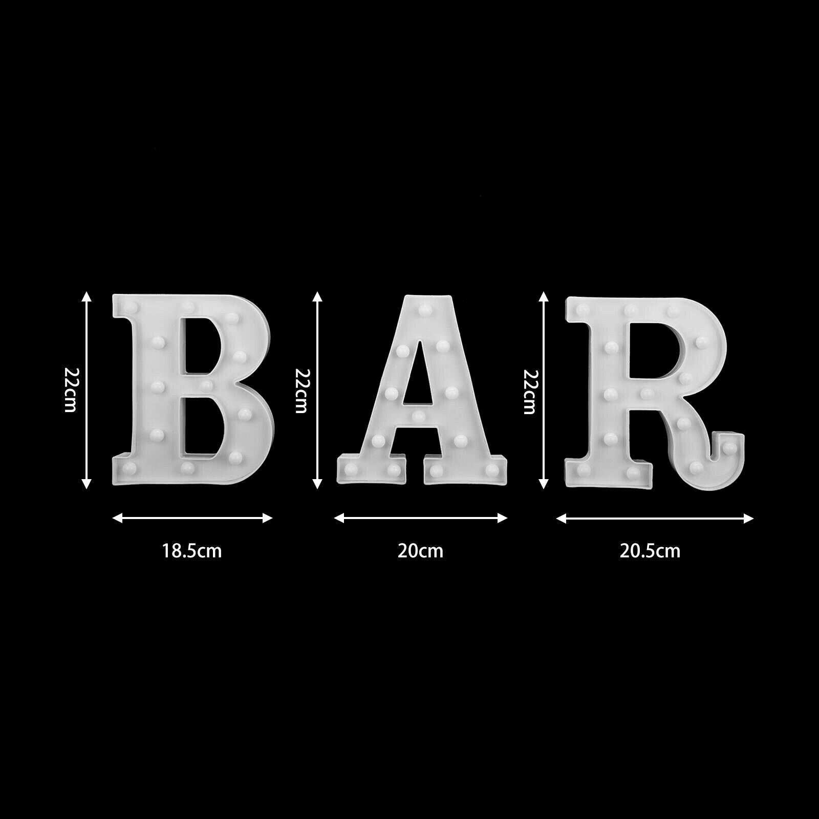 Light Up Bar Sign Dimensions Marquee Letters