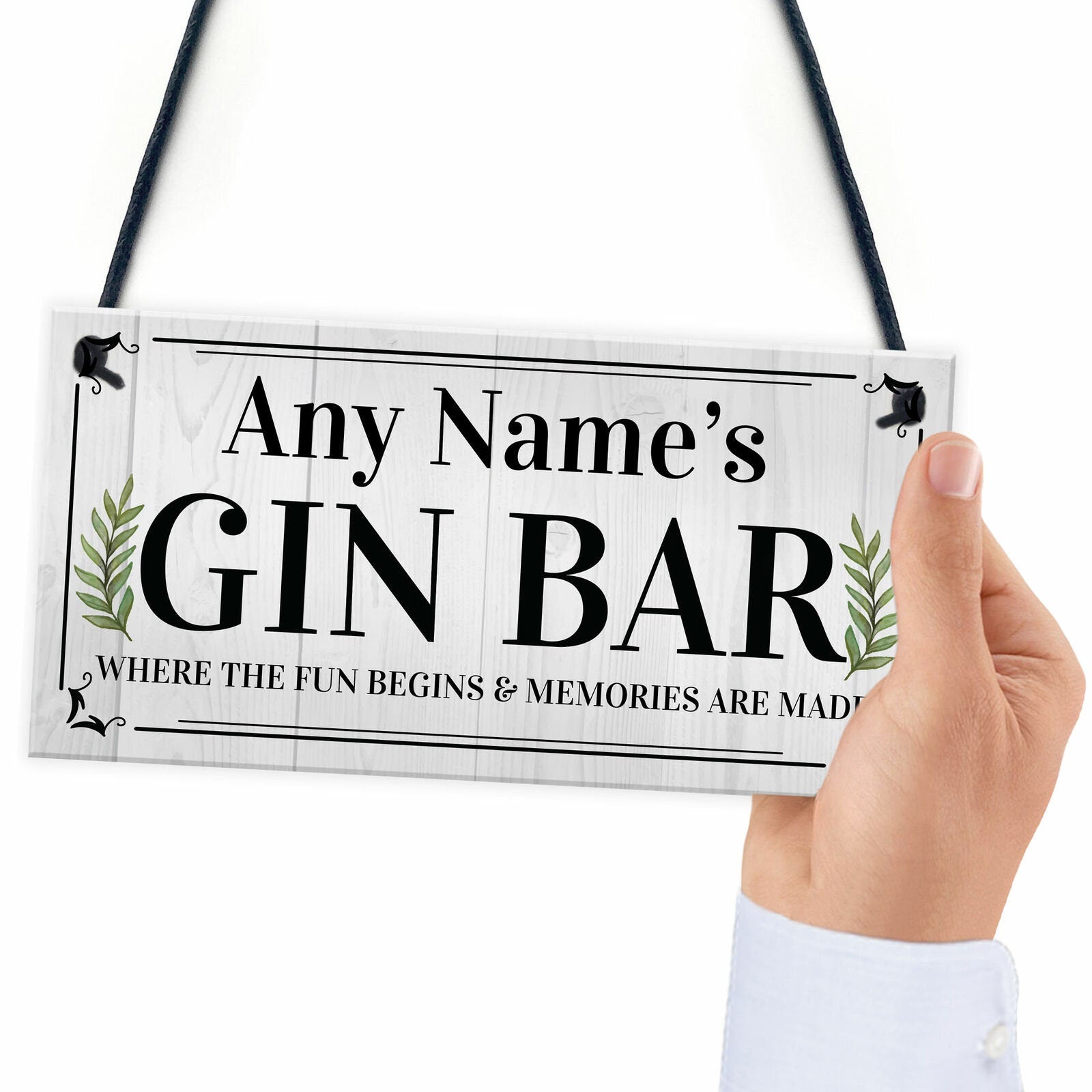 personalised home bar gin sign