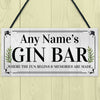 personalised home bar gin sign