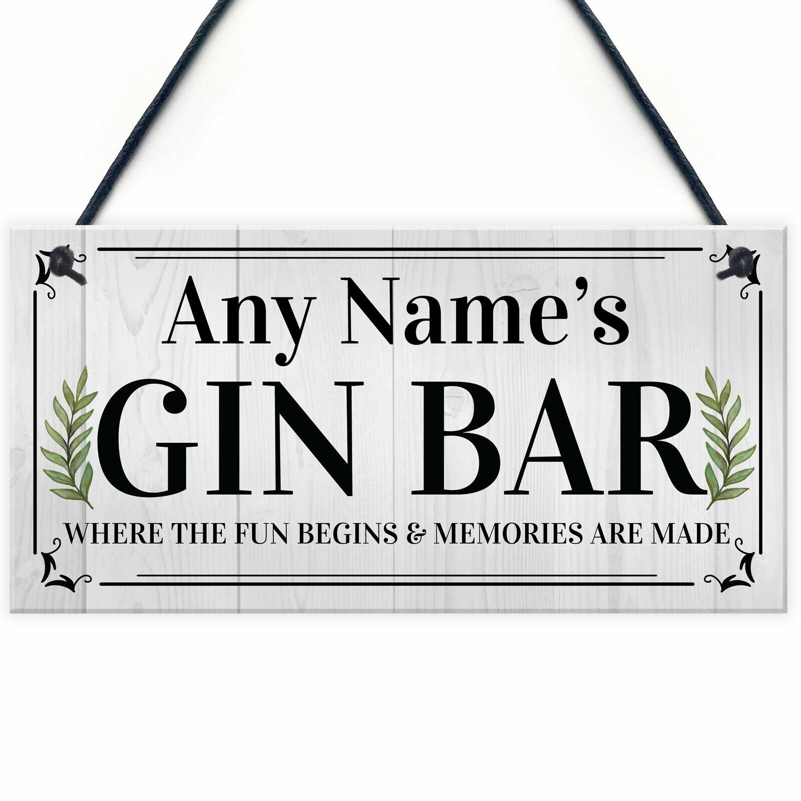 personalised home bar gin sign