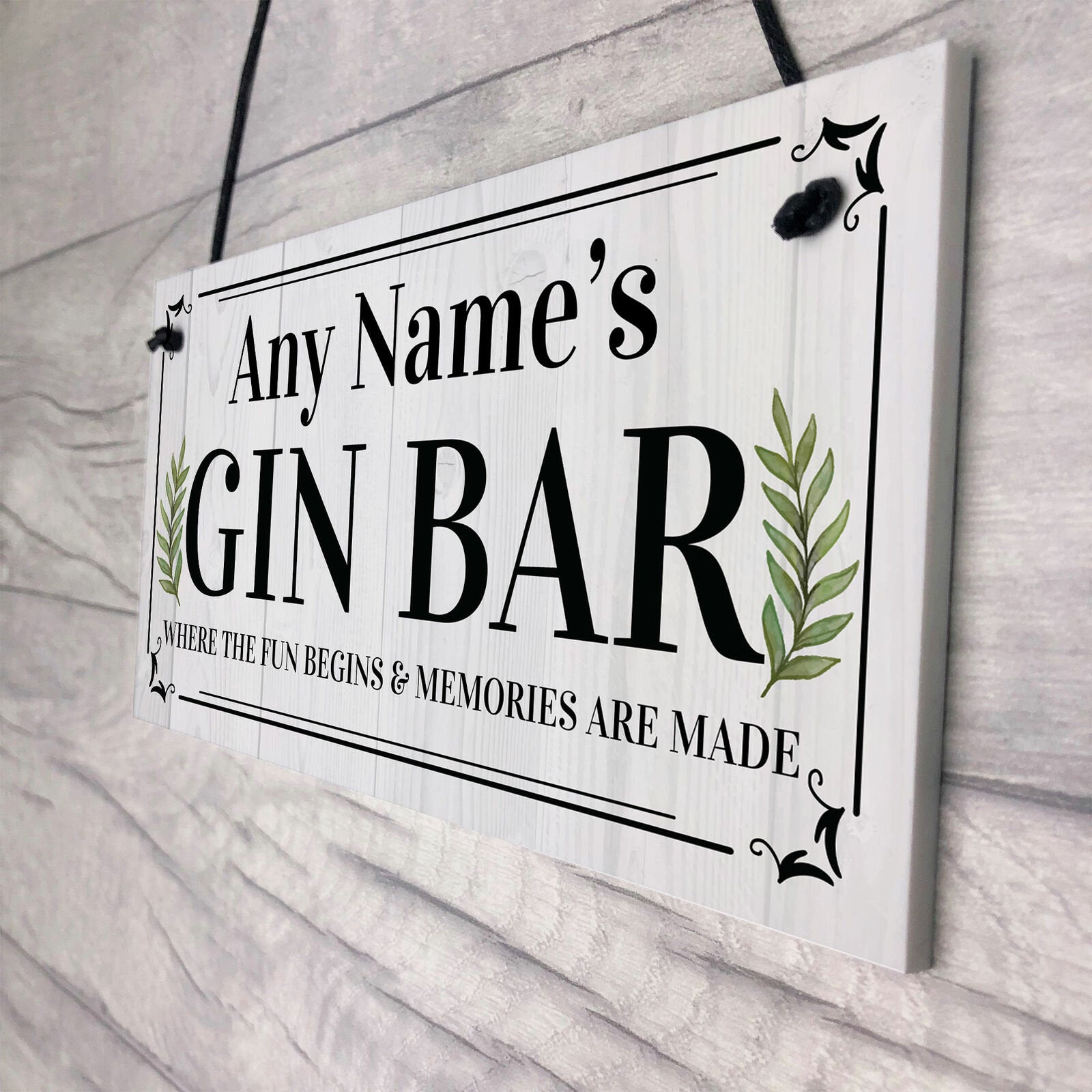 personalised home bar gin sign
