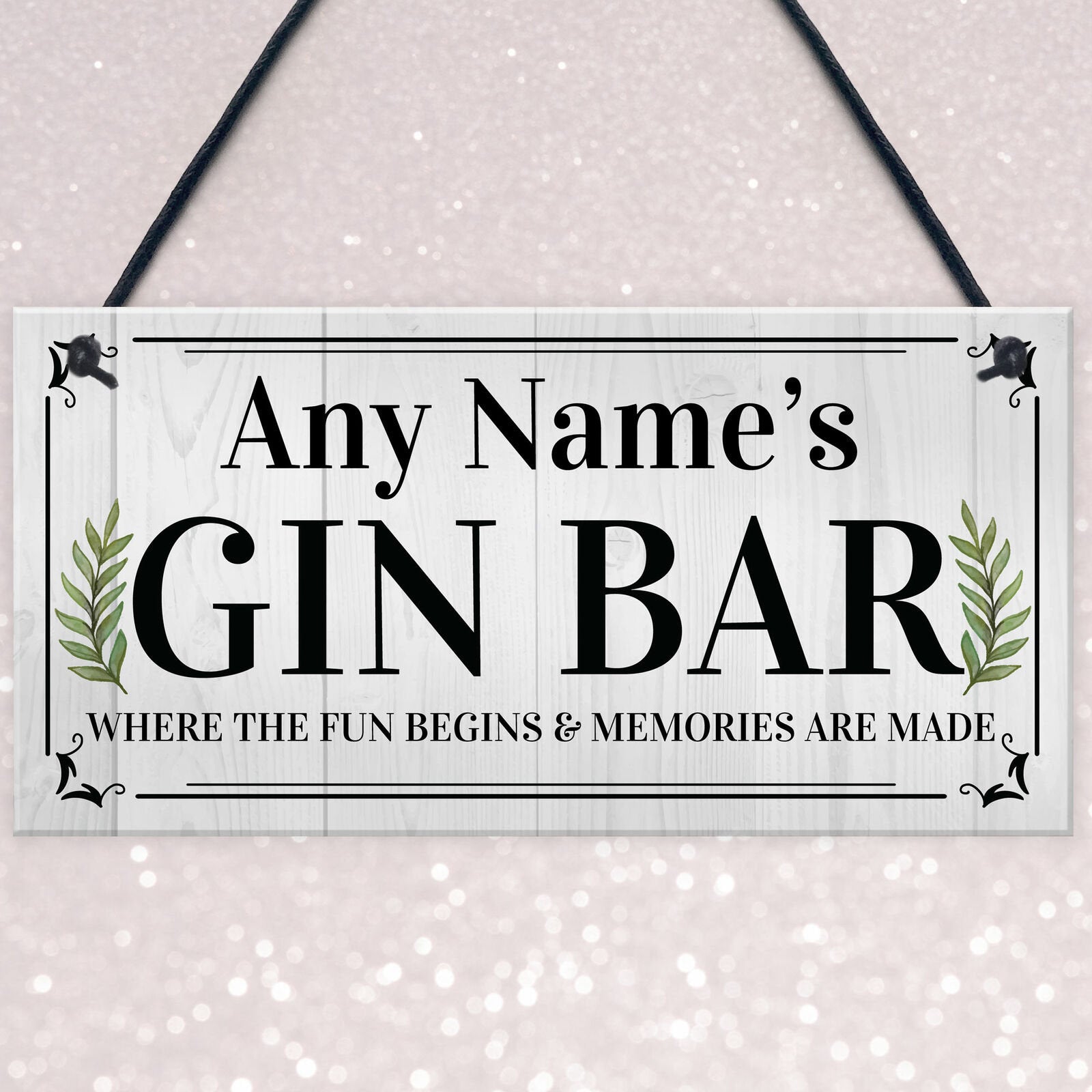 personalised home bar gin sign