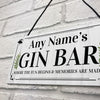 personalised home bar gin sign