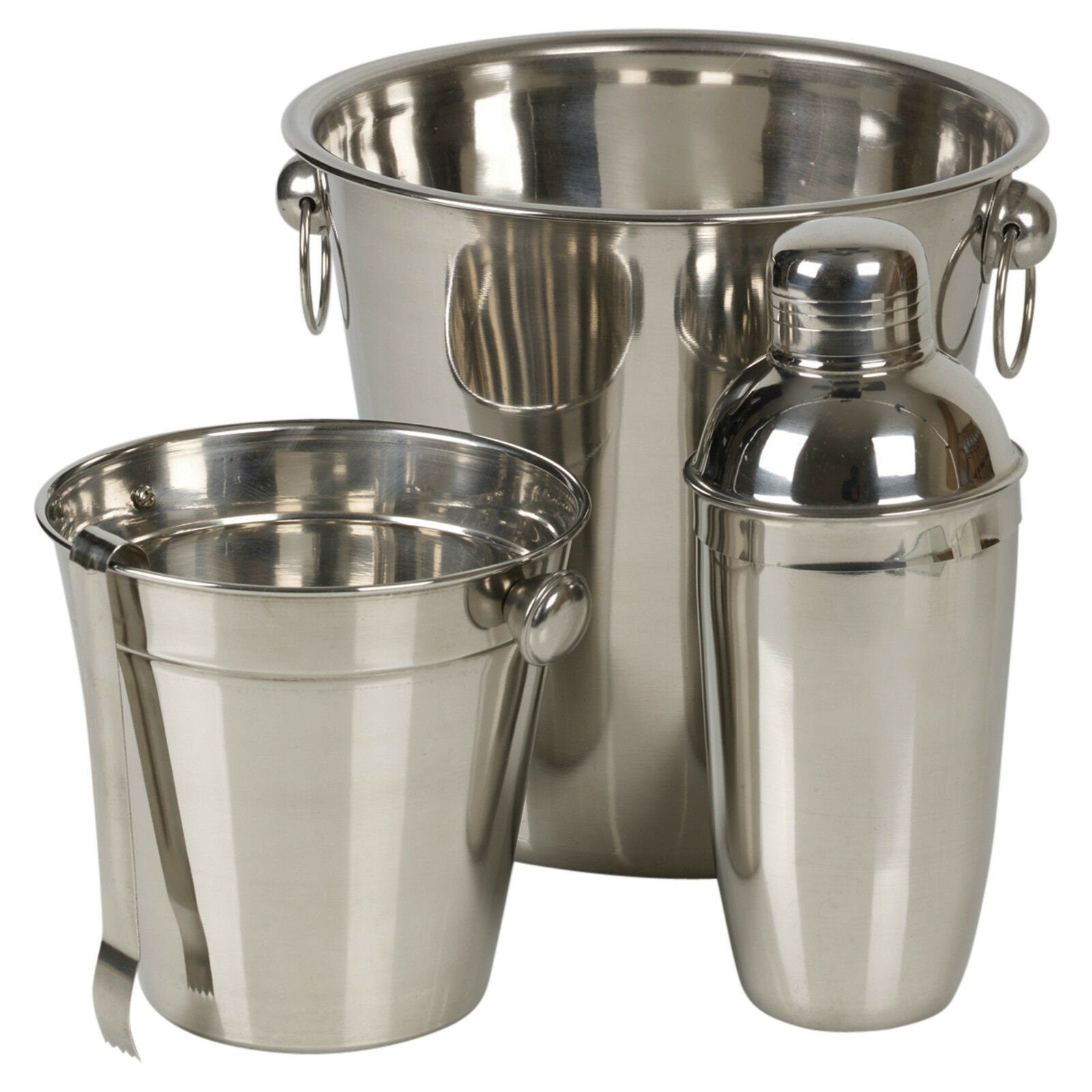 Products Ice Bucket & Ice Tongs with Shaker Set Drinks Mixer - Stainless Steel