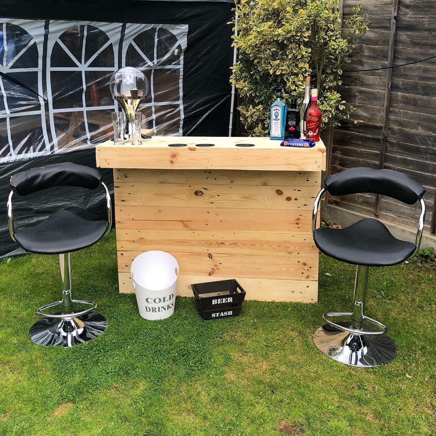rustic wooden reclaimed timber pallet bar