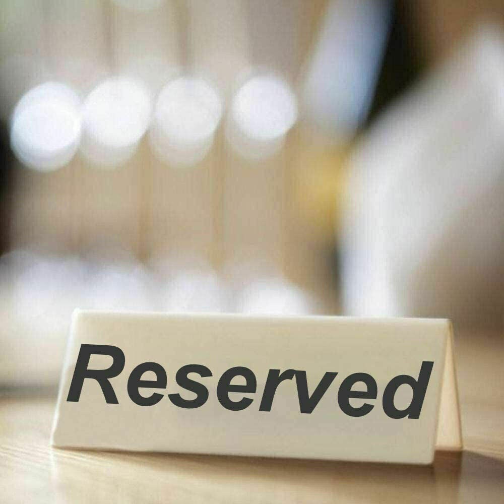 Flexible Plastic Reserved Table Sign - Tabletop Restaurant Cafe Bar