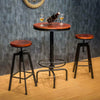 2x Vintage Industrial Bar Stools Chair Retro Kitchen Counter Wooden Seat Pub.
