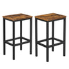 Set of 2 Rustic Industrial Retro Bar Stools, Kitchen Bar Stools with Footrest.