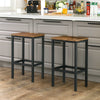 Set of 2 Rustic Industrial Retro Bar Stools, Kitchen Bar Stools with Footrest.