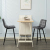 Set of 2 Grey Velvet Bar Stools