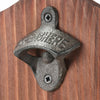 Retro Rustic Wooden Bottle Opener Gadget with Cap Catcher.