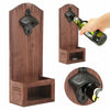 Retro Rustic Wooden Bottle Opener Gadget with Cap Catcher.