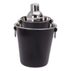 black cocktail shaker set ice bucket ice tongs