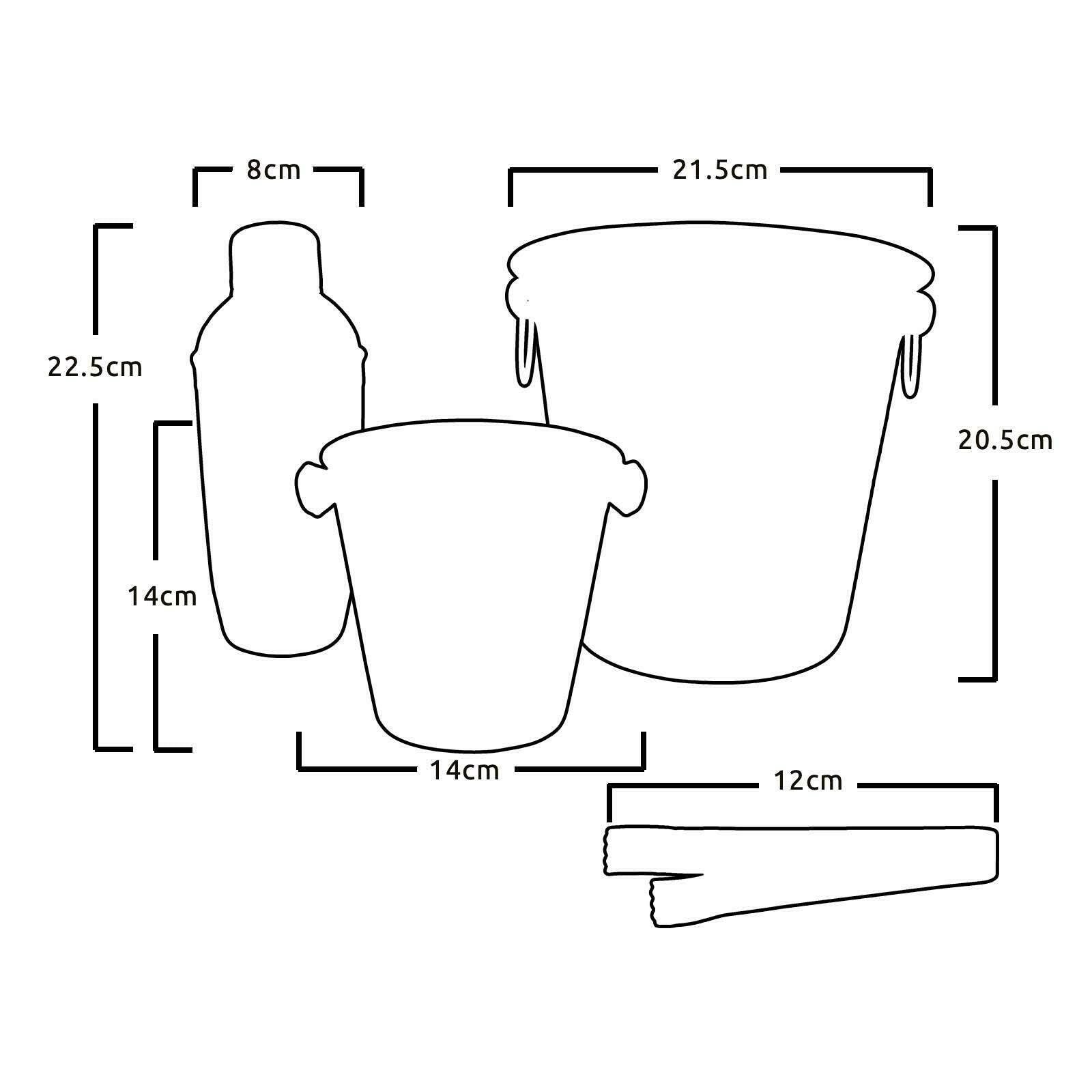 black cocktail shaker set ice bucket ice tongs