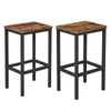 Set of 2 Rustic Industrial Retro Bar Stools, Kitchen Bar Stools with Footrest.