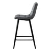 Set of 2 Grey Velvet Bar Stools