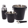 black cocktail shaker set ice bucket ice tongs