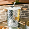 Insulated Galvanised Steel Ice Beer Bucket Lid Cooler Party Tub Drink Summer.