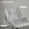 Bar Stool Set of 2 Fabric Adjustable Height Counter Chairs Light Grey.