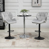 Bar Stool Set of 2 Fabric Adjustable Height Counter Chairs Light Grey.