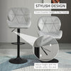 Bar Stool Set of 2 Fabric Adjustable Height Counter Chairs Light Grey.