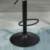 Bar Stool Set of 2 Fabric Adjustable Height Counter Chairs Light Grey.