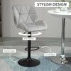 Bar Stool Set of 2 Fabric Adjustable Height Counter Chairs Light Grey.
