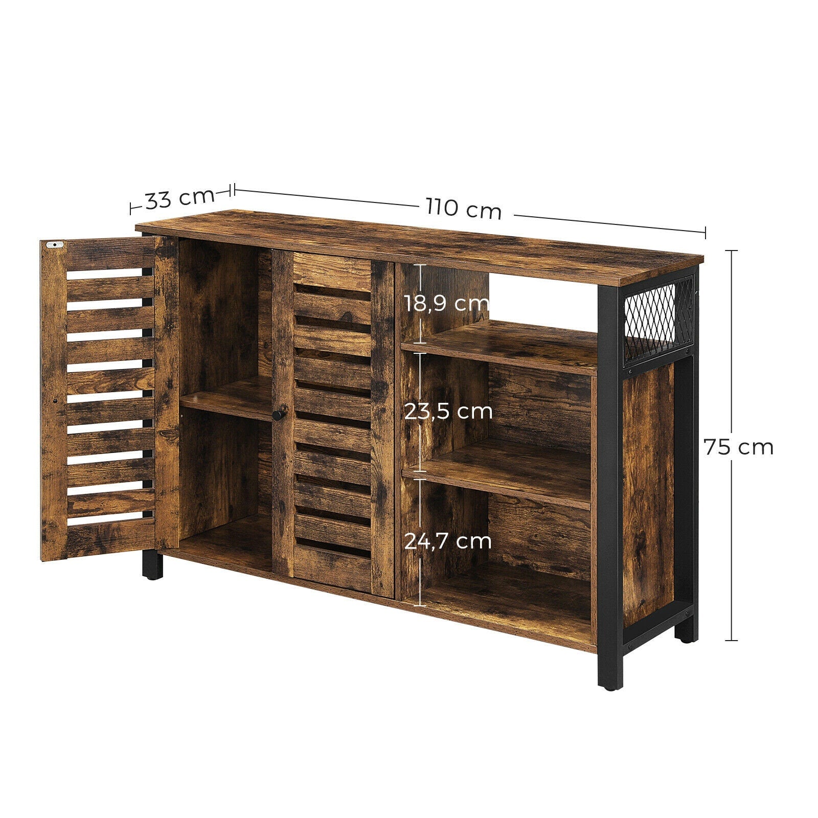 Sideboard, Storage Cabinet with 2 Doors, Adjustable Shelves.