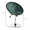Swivel Dining Height Bar Stool Adjustable Armless Tub Chair Green