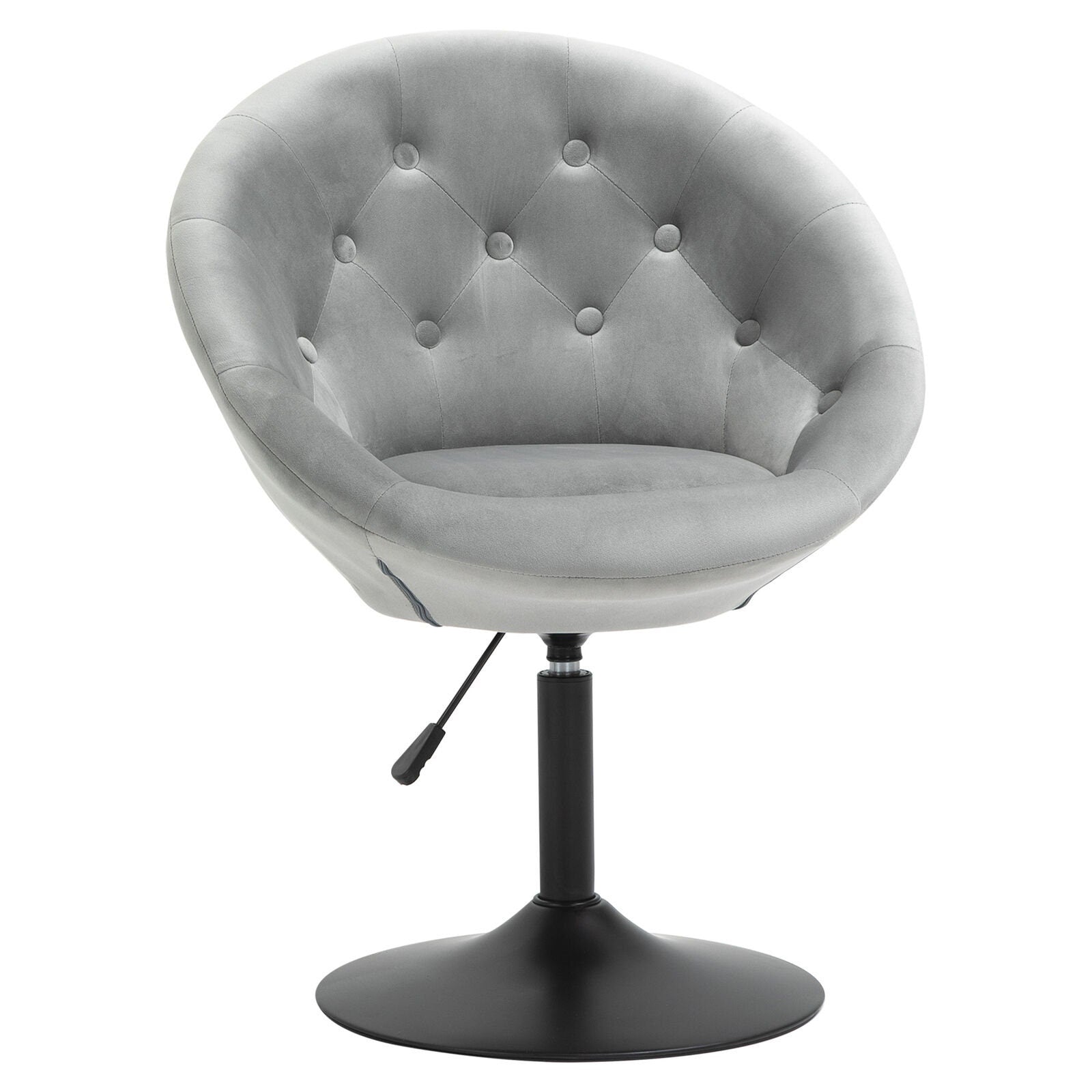 Dining Height Accent Stool Velvet-Touch Tufted Fabric Adjustable Height