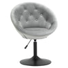 Dining Height Accent Stool Velvet-Touch Tufted Fabric Adjustable Height