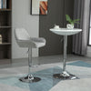Velvet Bar Stool Adjustable Height with Footrest, Armrest, Grey