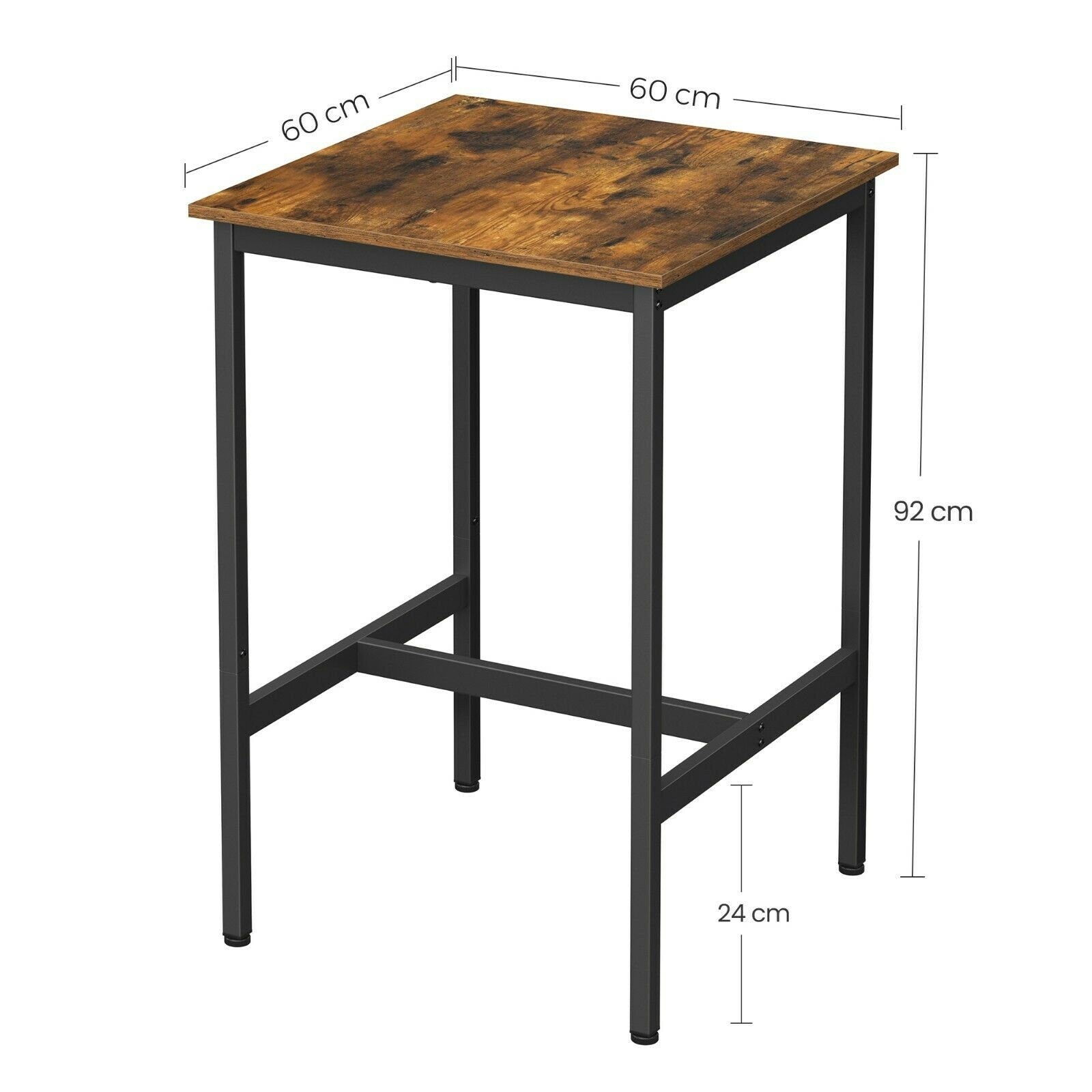 Bar Table Square Tall Table Heavy-Duty Steel Frame Easy Assembly.